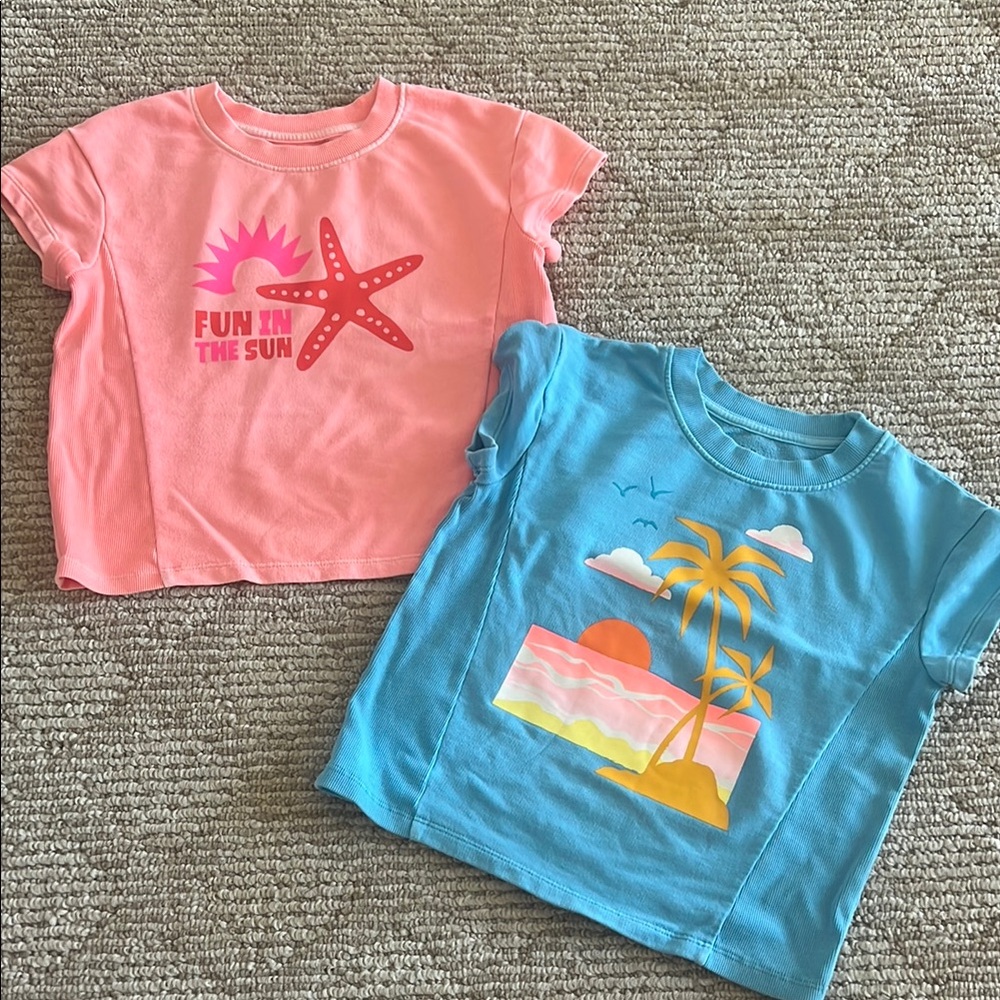 Cat & Jack Pink and Blue Kids Tees